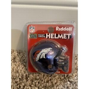 DENVER BRONCOS CHROME SUPER BOWL 33 #2281 POCKET PRO FOOTBALL HELMET RIDDELL NFL